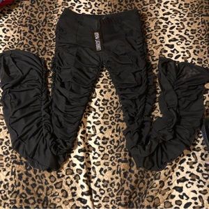 Current mood ruched mesh black pants small NWT dolls kill
